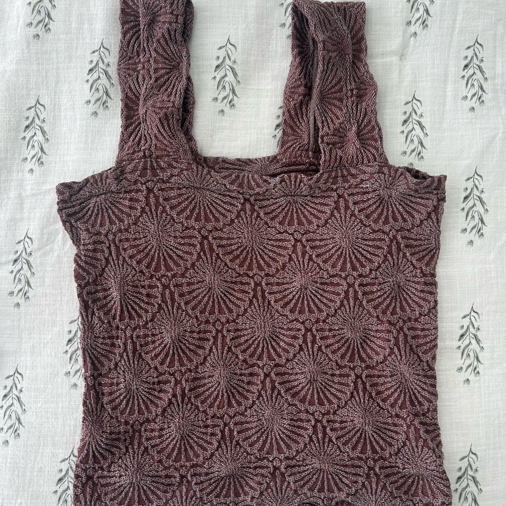 Aura Textured Mauve Tank Top